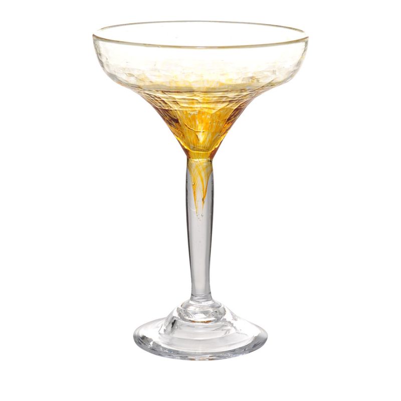 Kunstglass - Rustikk bobleglass gul