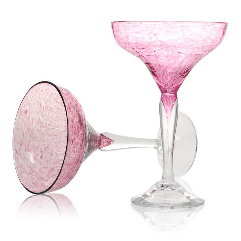 Kunstglass - Rustikk boble, fuksia
