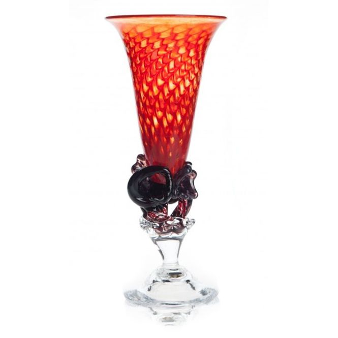 Hovedbilde Kunstglass - blomstring rød