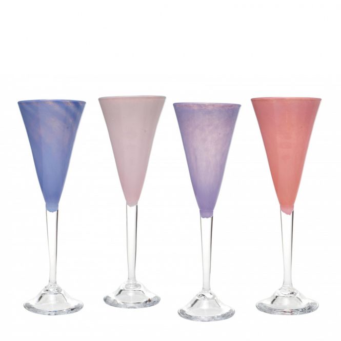 Hovedbilde kunstglass - 4 Enkel - rosa