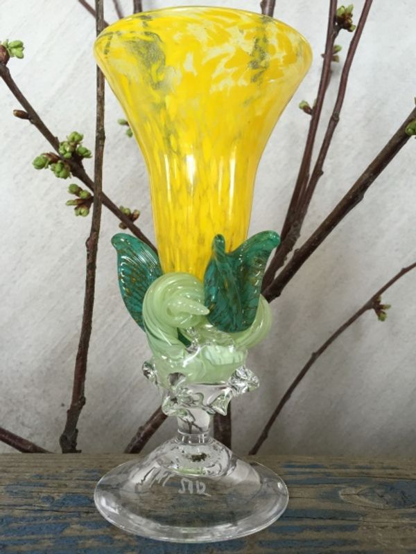 Kunstglass - Gul sommerfugl