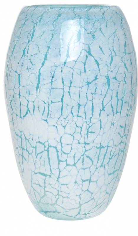 Glass - Vase marmorert turkis