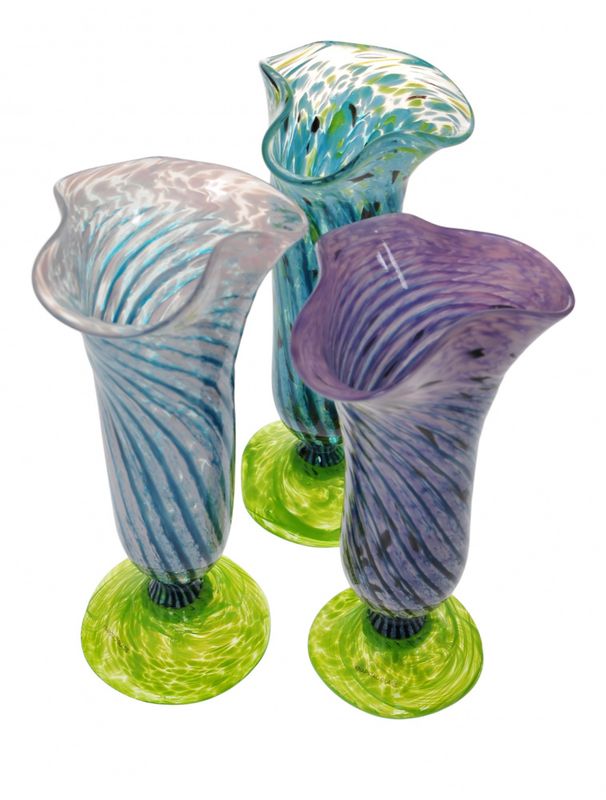 Glassvase - Engletrompet turkis