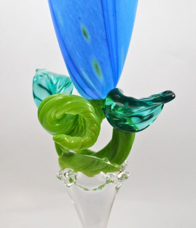 Kunstglass - lykke blå