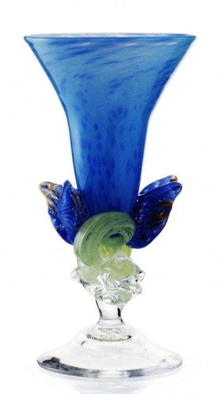 Kunstglass - Sommerfugl blå