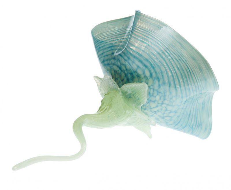 Glass skulptur - turkis blomst