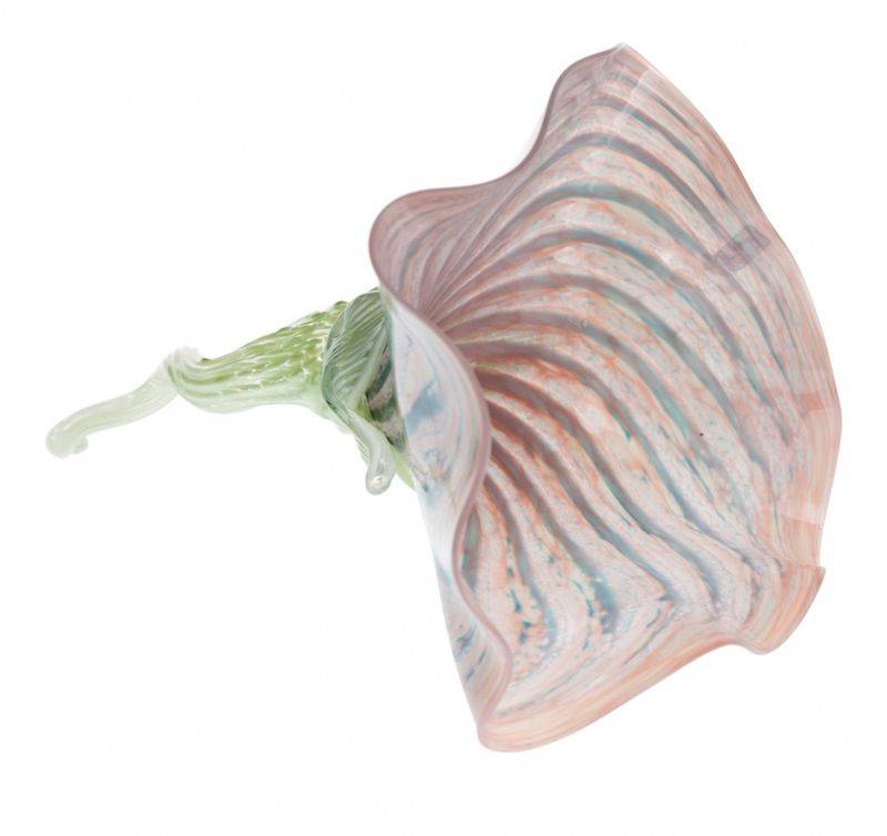 Glass skulptur - rosa blomst