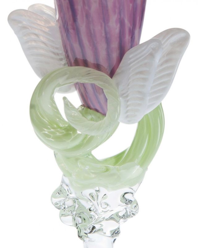 Kunstglass - Sommerfugl rosa