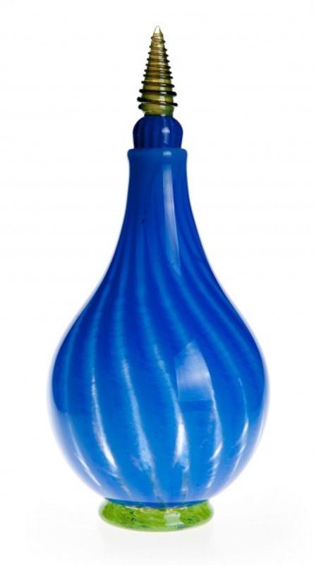 Kunstglass - Karaffel blå
