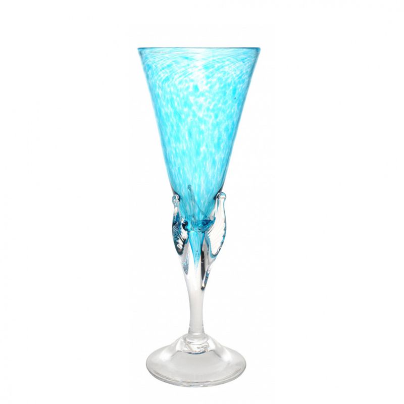 Kunstglass - Lilje turkis stor 