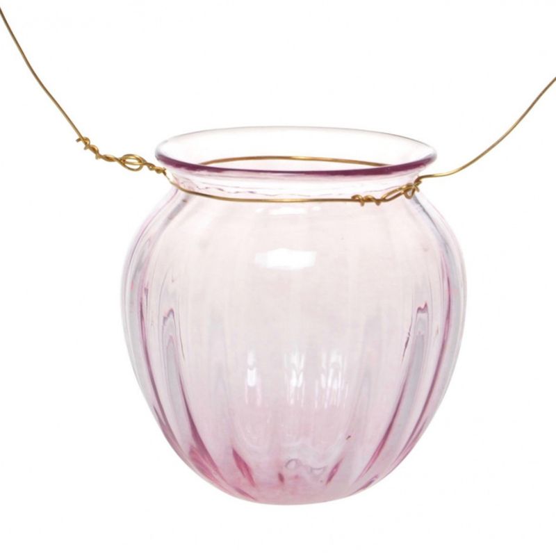 Kunstglass - Perlemor lykt rosa