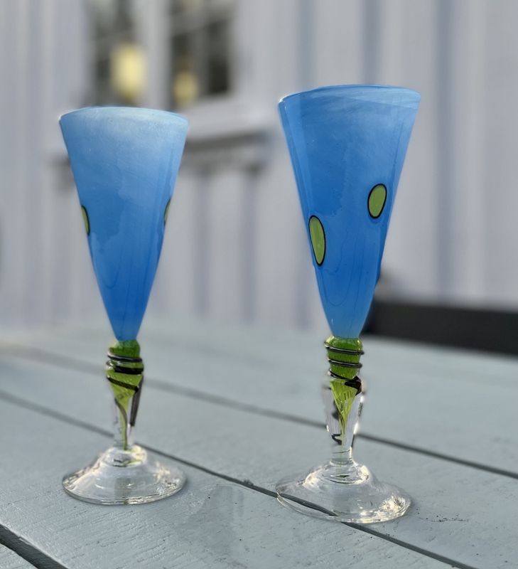 Kunstglass - Cirkus stor 2 stk 