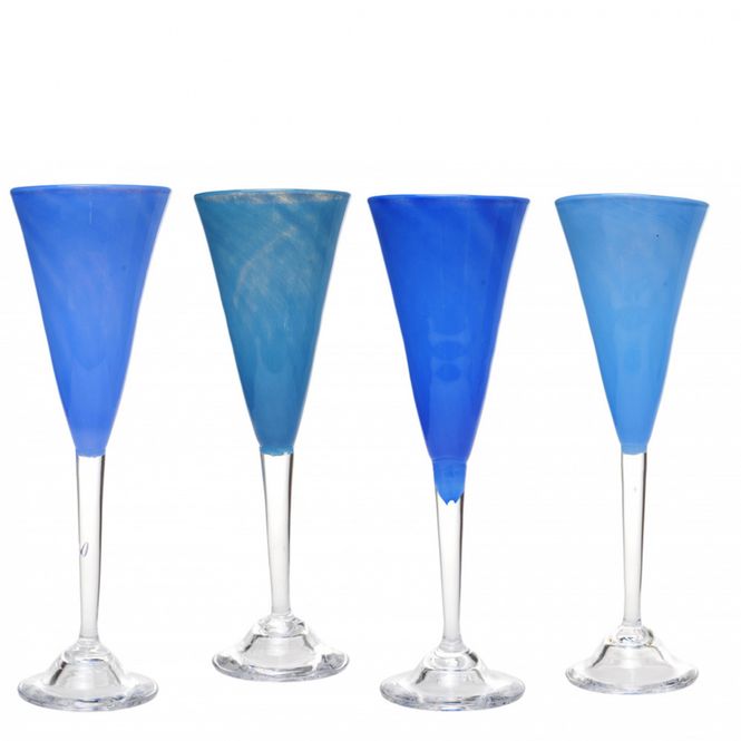 Hovedbilde Kunstglass - 4 enkel blå