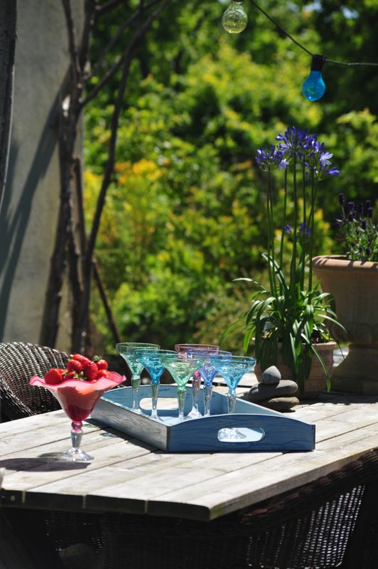 Kunstglass  - Rustikk boble lilla