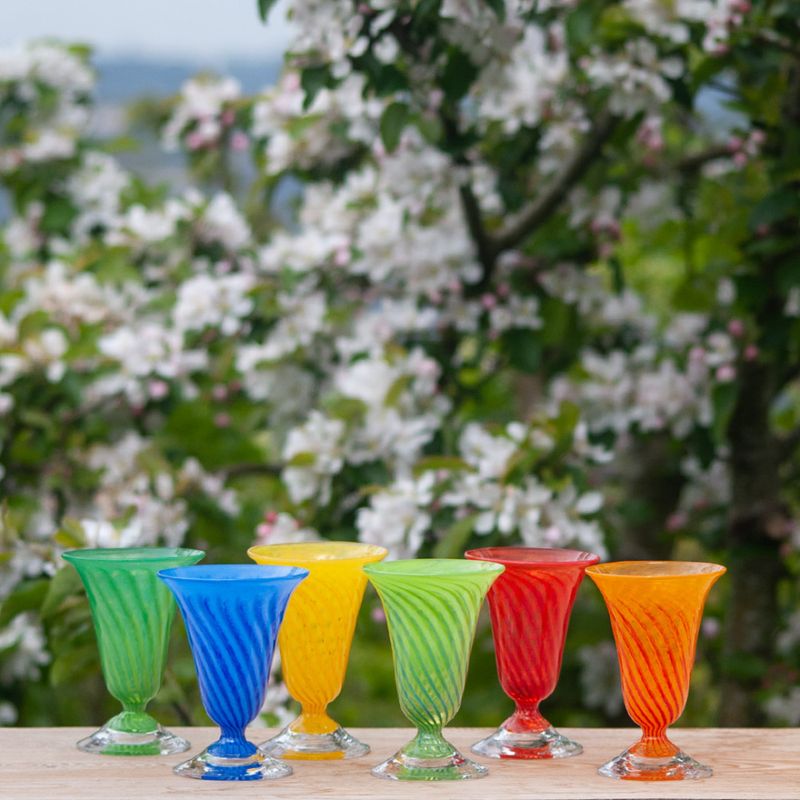 Kunstglass Sommerminner mørk grønn - små