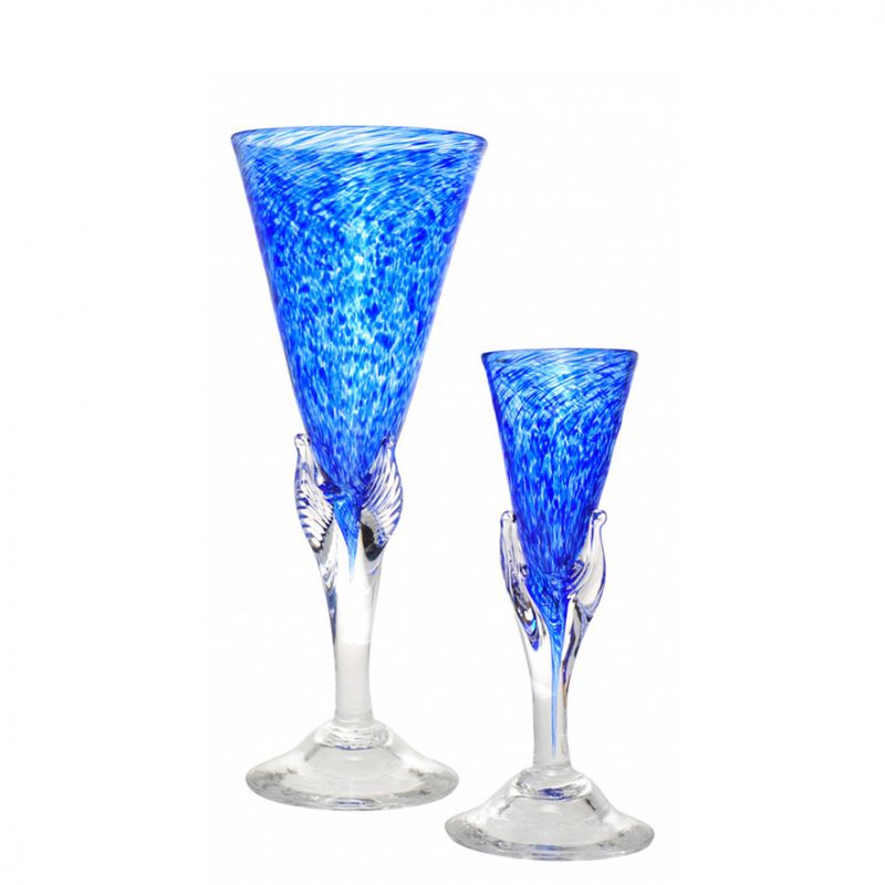 Kunstglass - Lilje liten blå