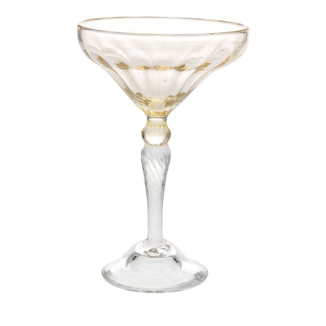 Hovedbilde Perlemor bobleglass. Gul.