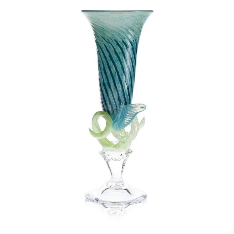 Kunstglass - sommerfugl turkis