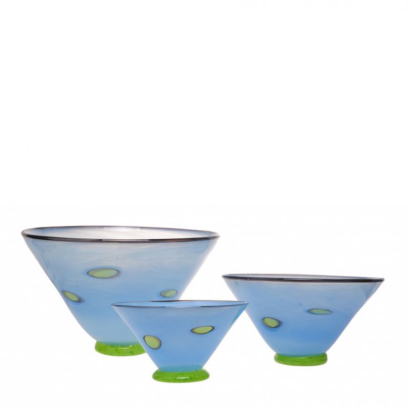 Kunstglass cirkus skål turkis liten