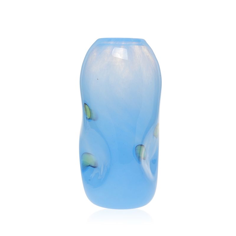 Kunstglass - Cirkus vase medium lys blå