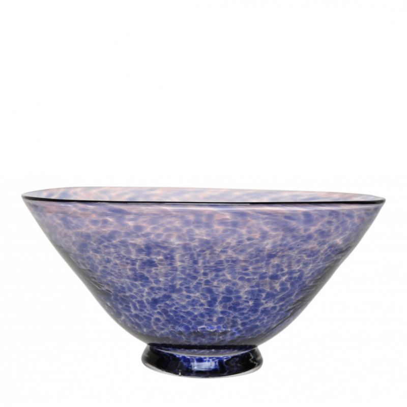 Kunstglass - Lilje skål medium lilla 