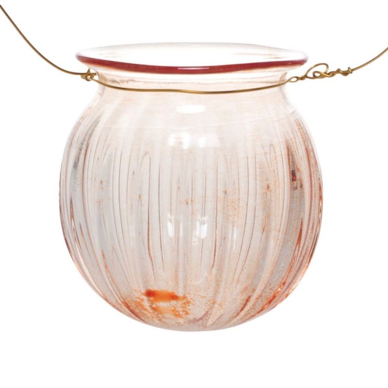 Kunstglass - Lykt Perlemor rød