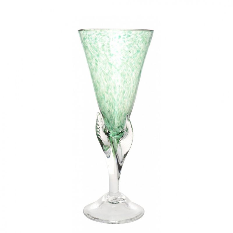 Kunstglass - Lilje grønn stor 