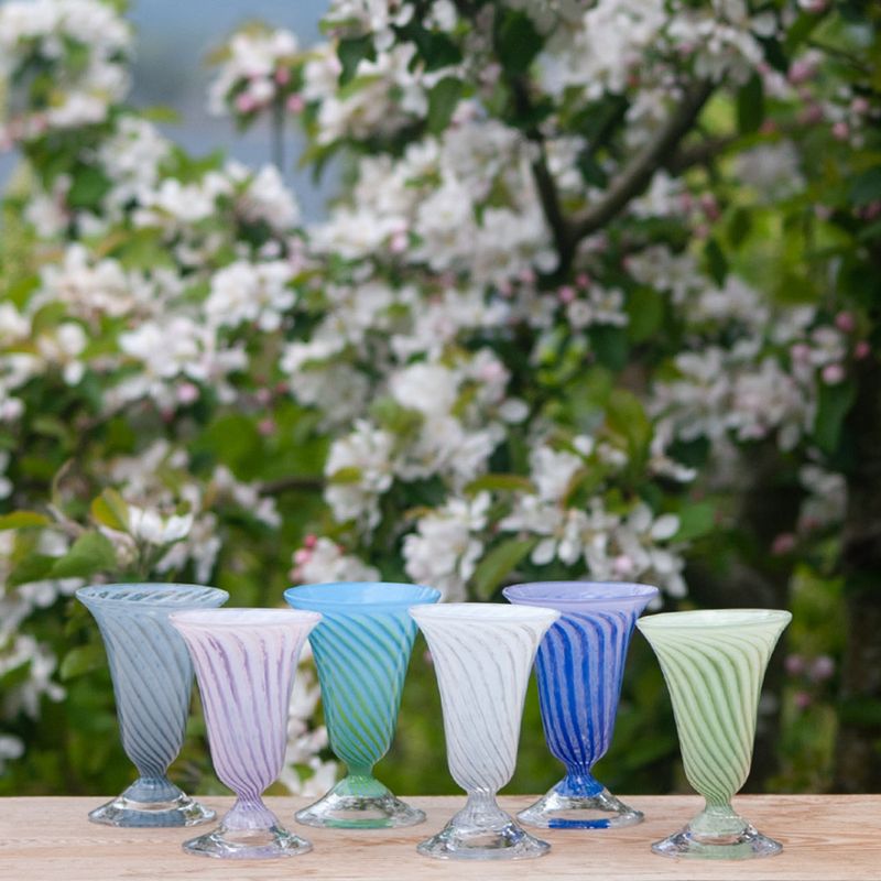 Kunstglass Sommerminner lys blå - små